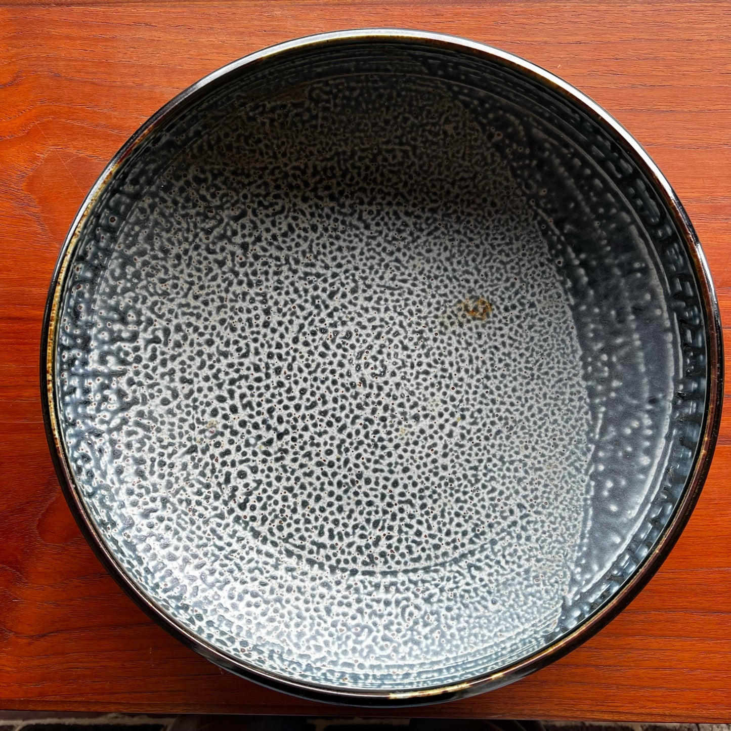 Stunning Ivory and Blue Ceramic Serving Bowl