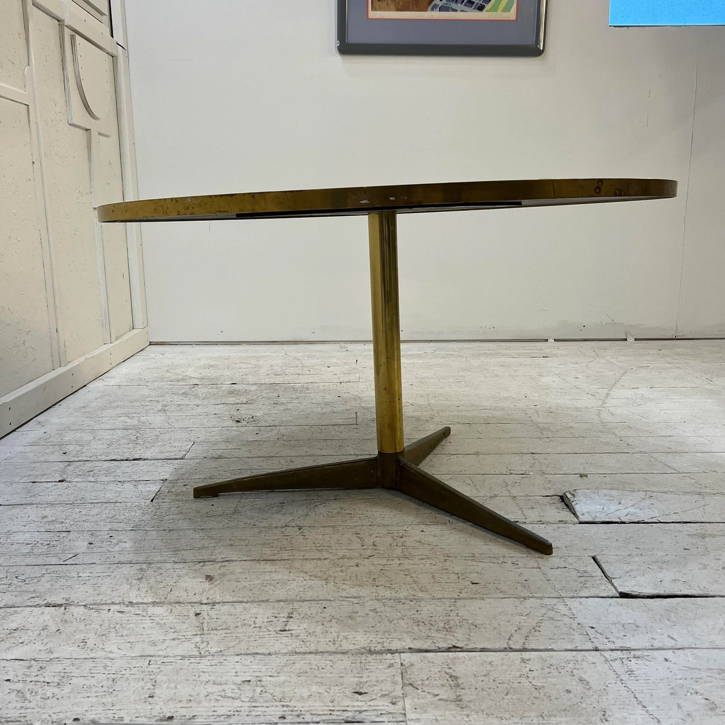 Mosaic Glass and Brass Table Kagan Dunbar Style