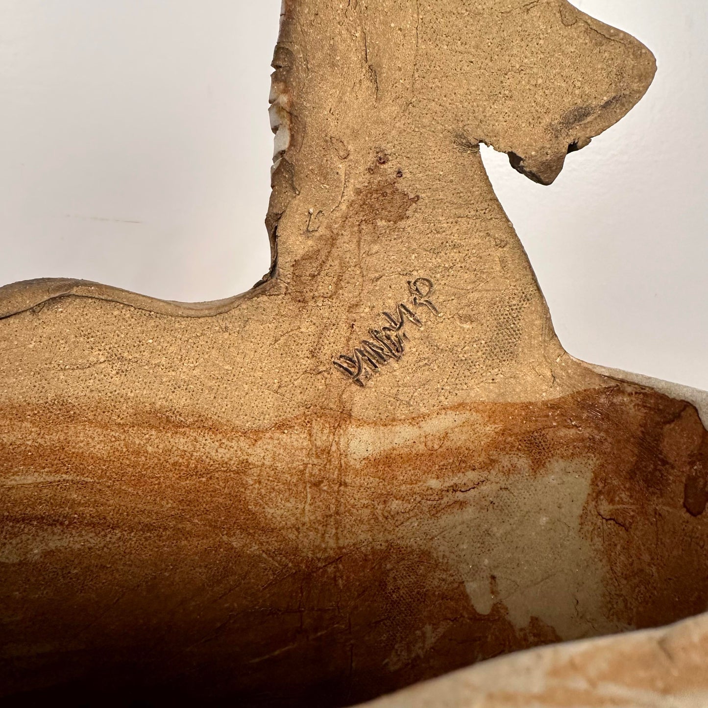 Unicorn Vessel Signed Studio Pottery