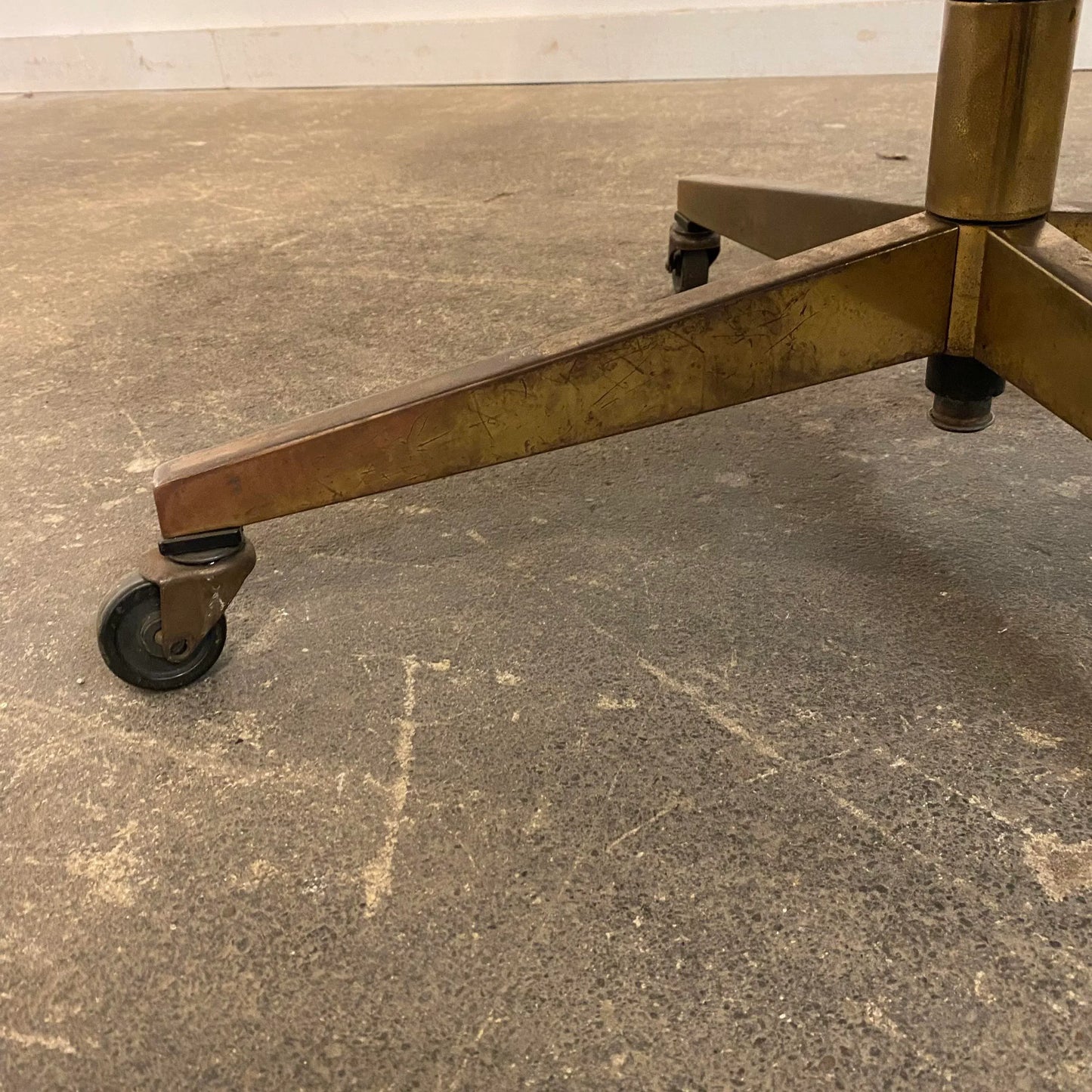 Mid Century Modern Knoll Reupholstered Grey Leather Desk Chair