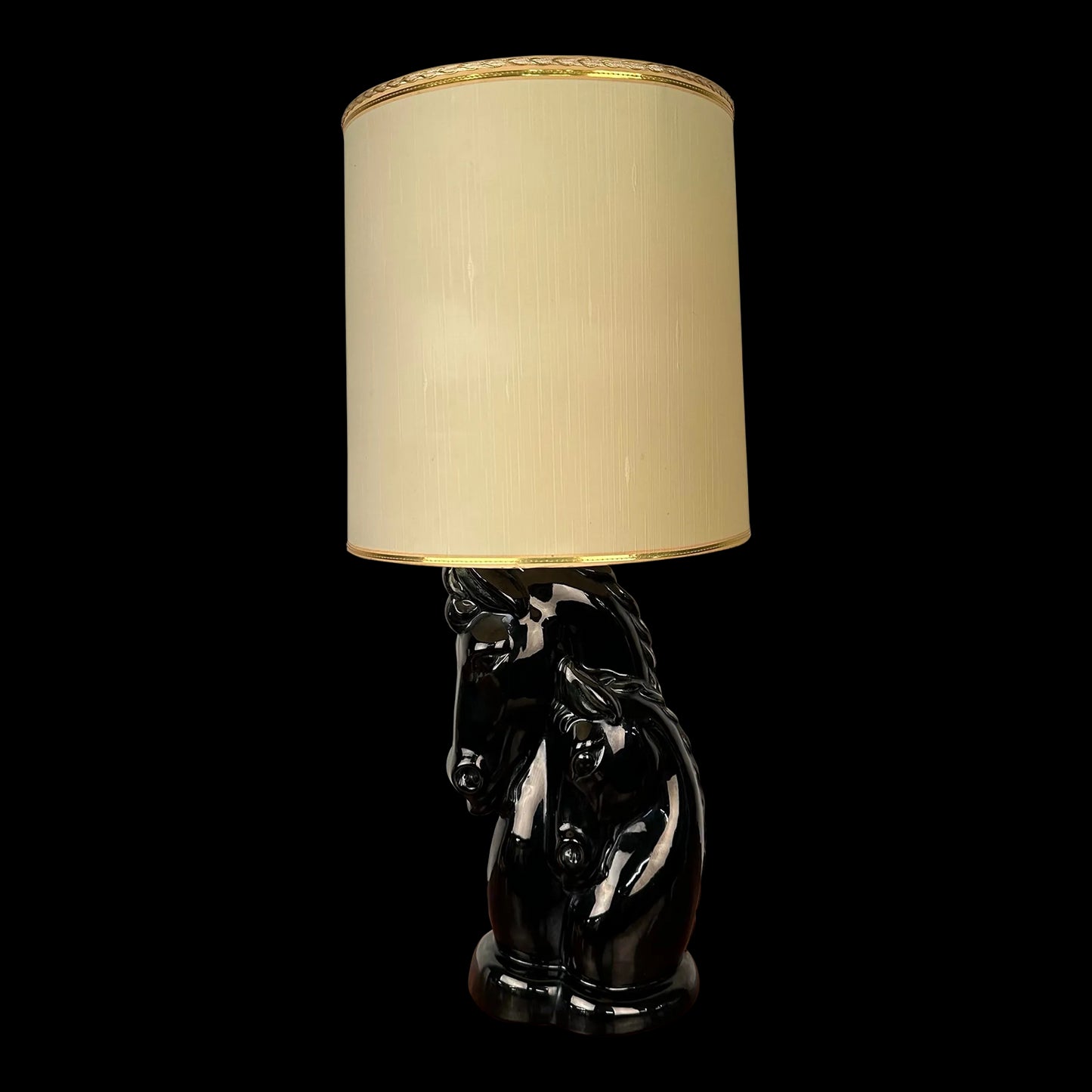 Mid 20th Century Horse and Foal Glazed Table Lamp