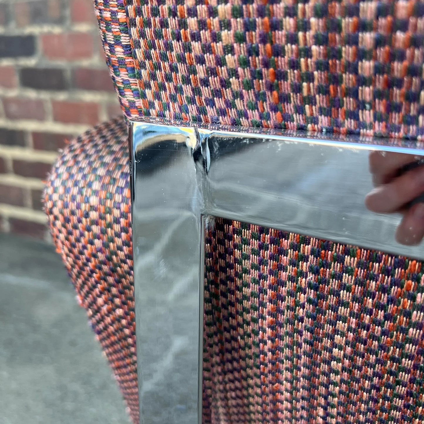 Set of 6 Thayer Coggin Chrome Dining Chairs on Hidden Wheels