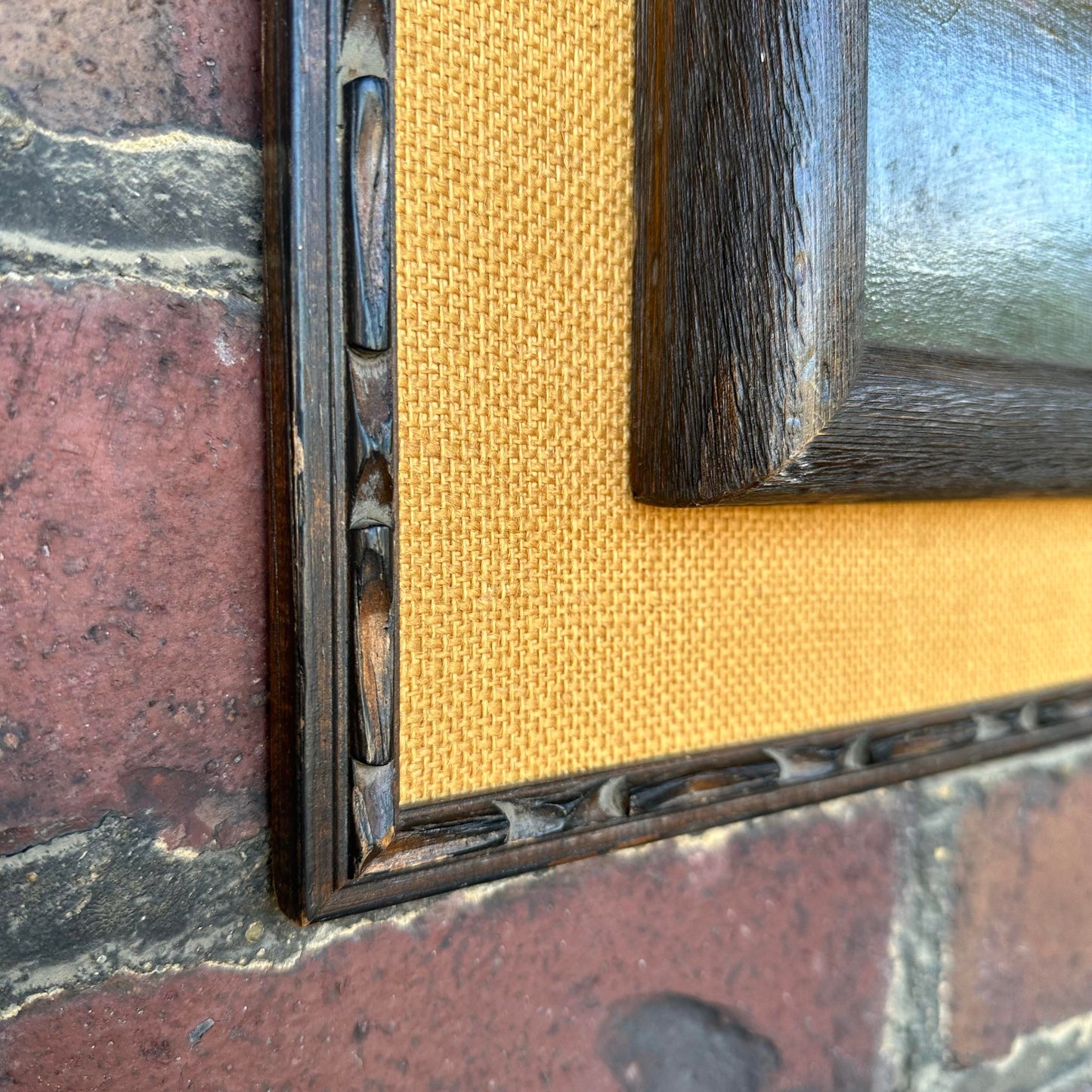 Framed Surrealist Oil Landscape Painting Signed Walle