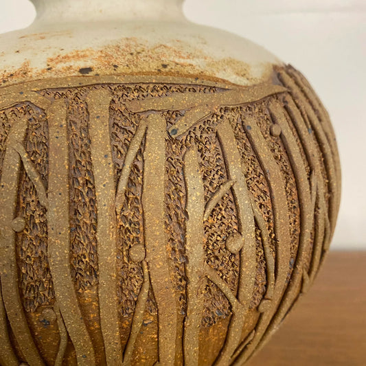 Unknown Artist Signed Studio Pottery Ceramic Vase Tall