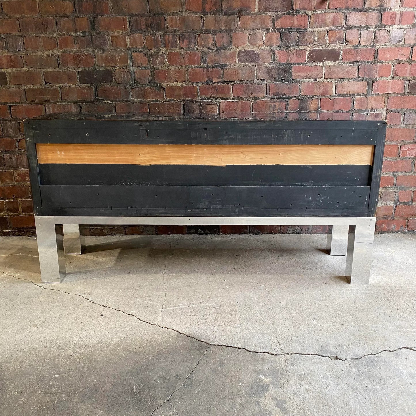 Vintage Paul Evans Style Wall Mount Floating City Scape Credenza