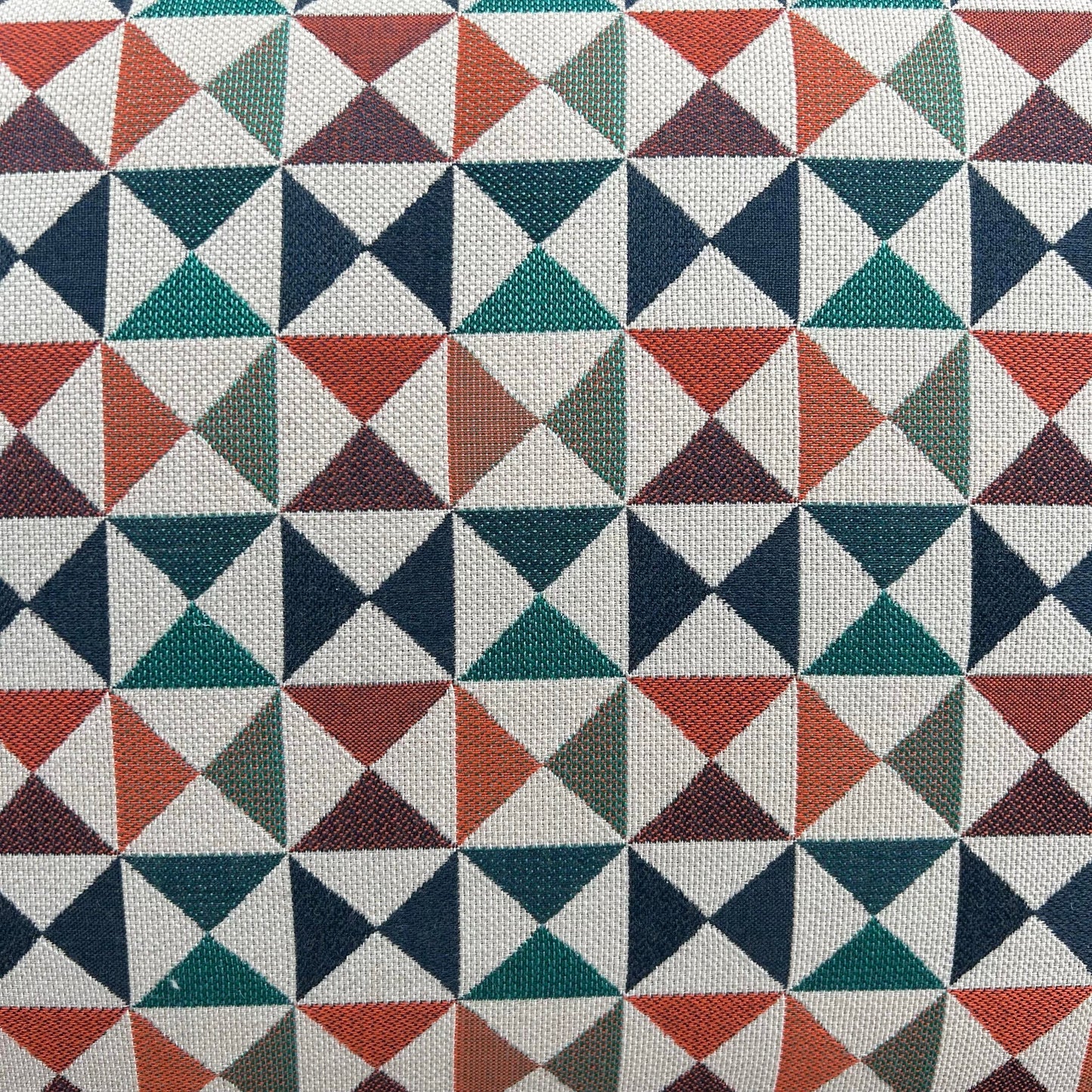 Set of 4 Early George 4671 Aluminum Frame Nelson Chairs Recovered in Geometric Sunbrella Fabric