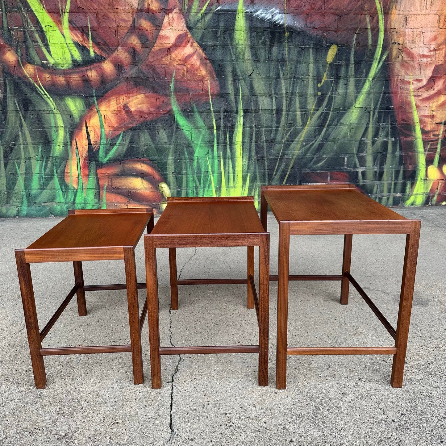 Mid 20th Century Danish Teak Nesting Side Tables