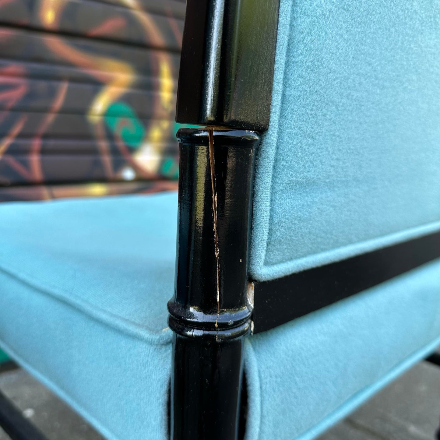 Set of 6 Faux Bamboo Dining Chairs Mid-Century Modern