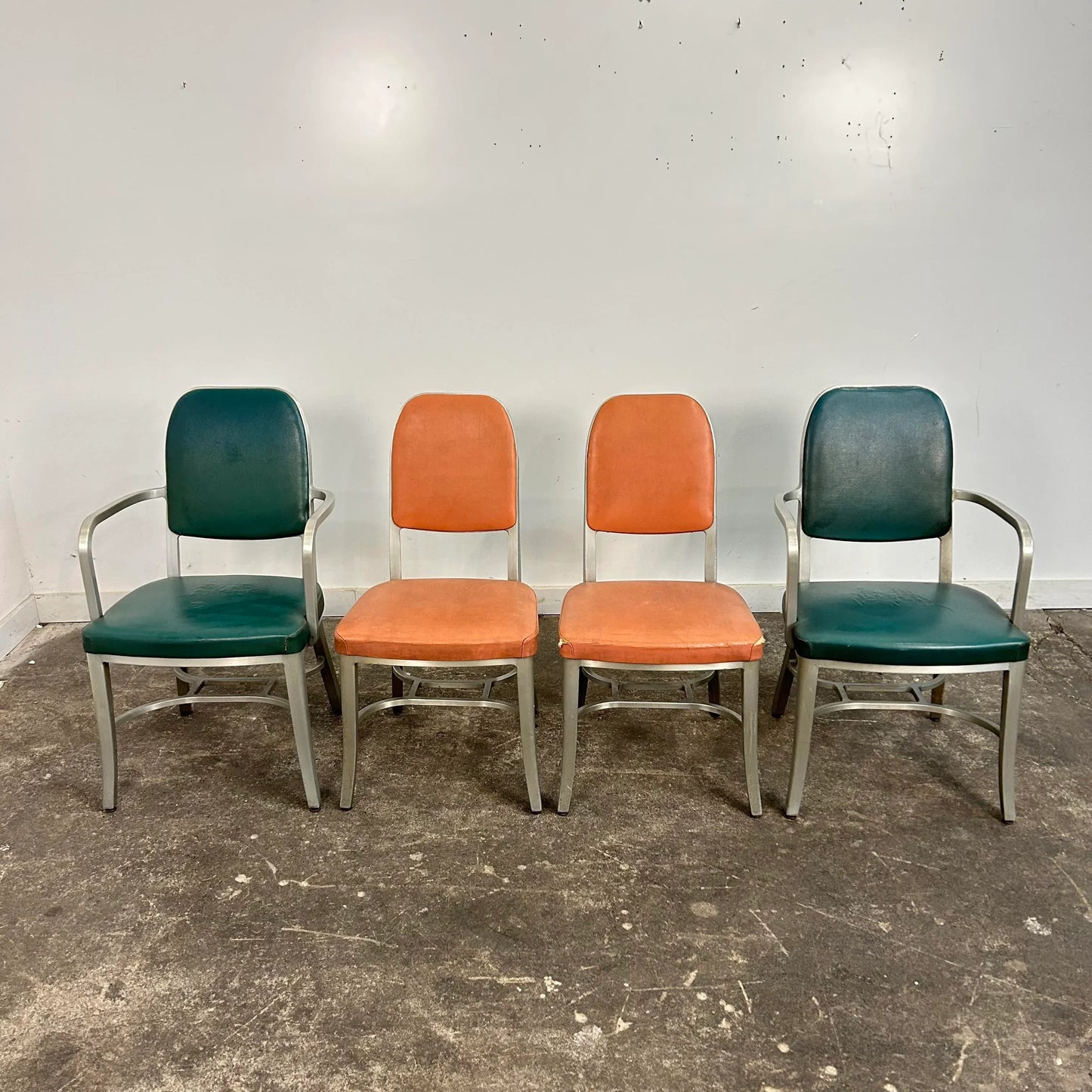 Set of 4 Rare Design GoodForm Aluminum Chairs Industrial Art Deco