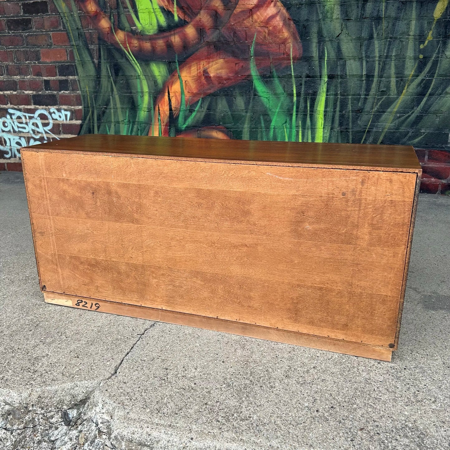 Petite Parzinger Style Hammered-Metal Fronted Cabinet