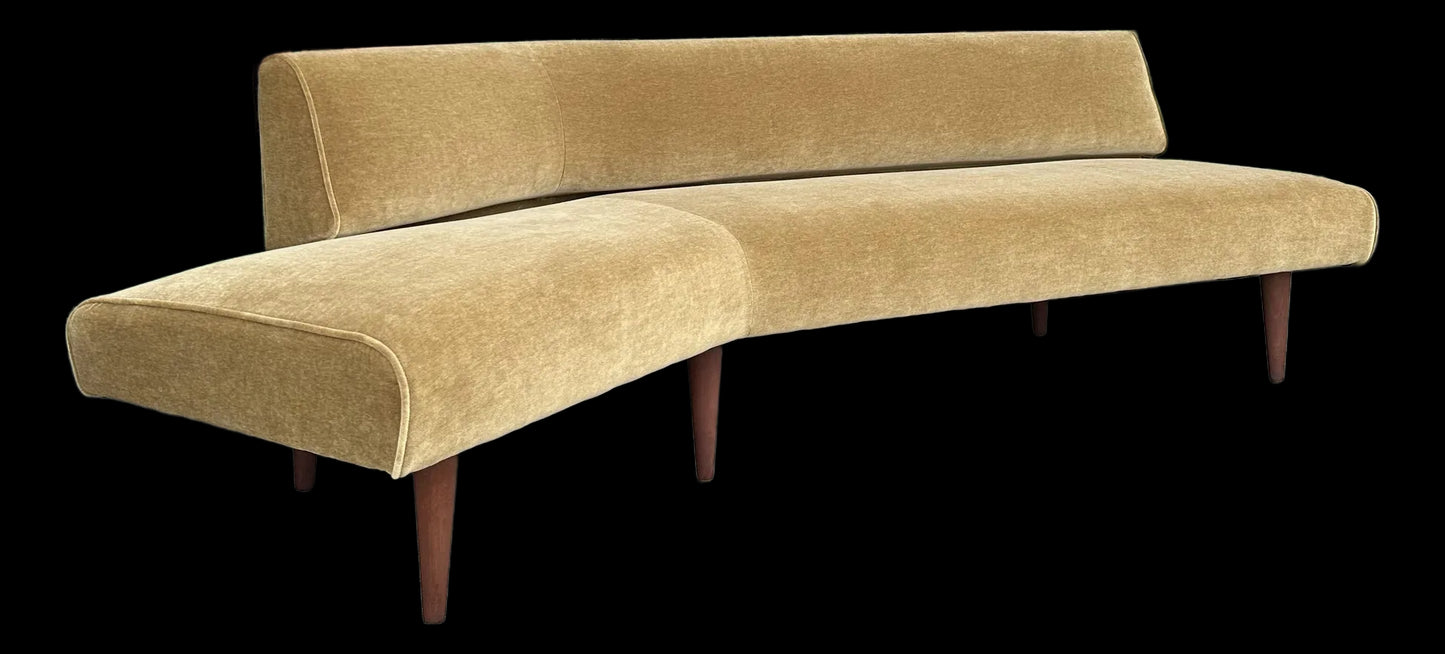 Edward Wormley for Dunbar Angle Sofa Reupholstered in Mohair