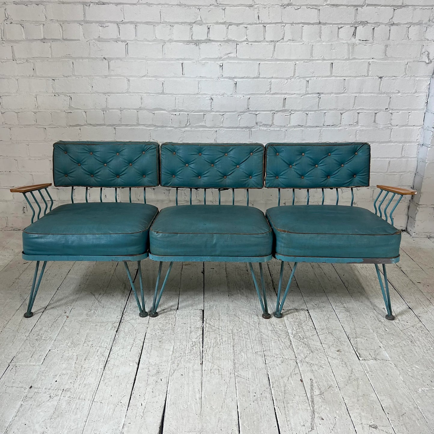 Vintage Woodard Outdoor Patio Sectional Sofa, Attributed