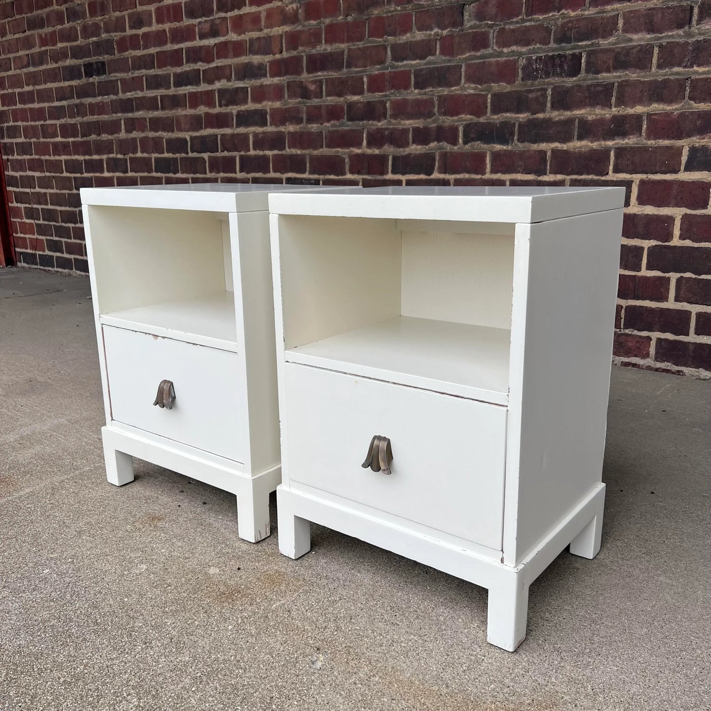 Pair of Widdicomb Night Stands Brass Pulls Gibbings?