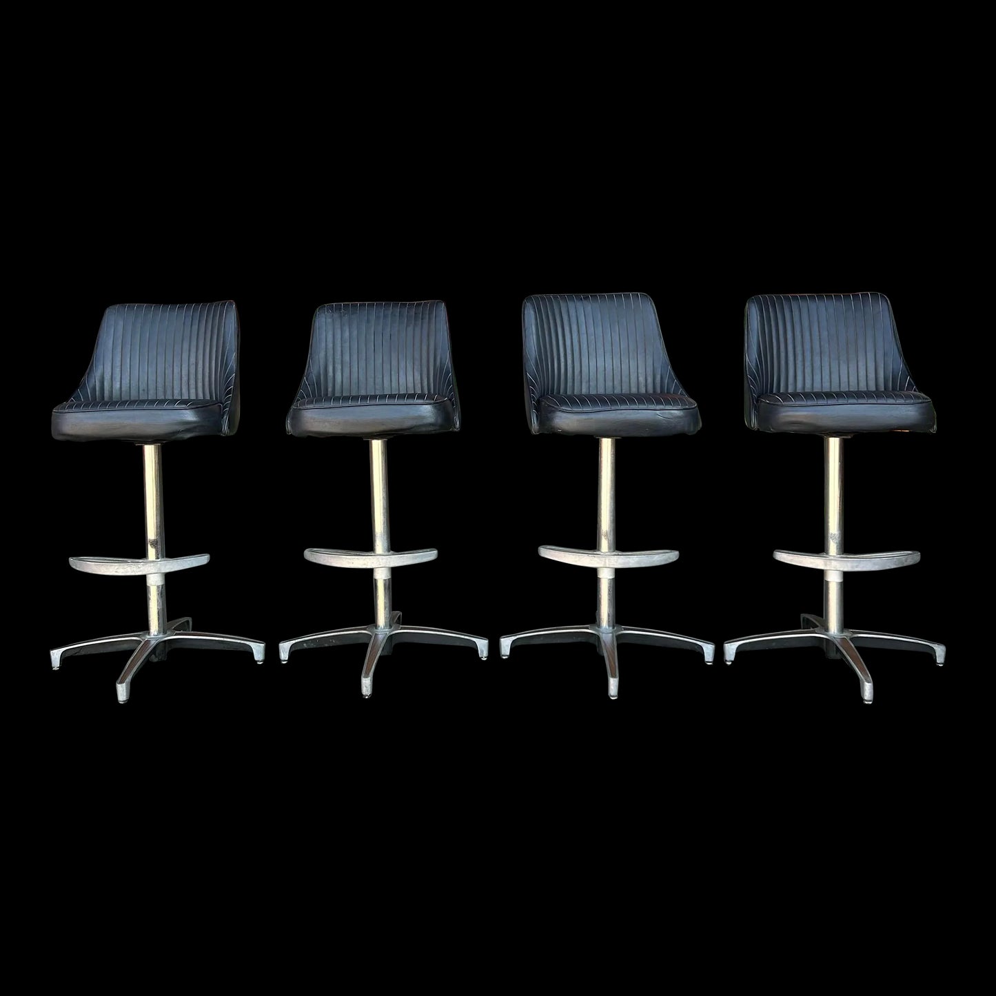 Set of 4 ChromCraft Swivel Bar Stools