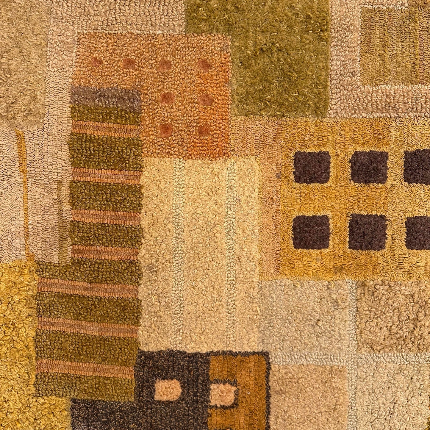 Mid Century Modern George Wells Hand Hooked Fiber Art Rug