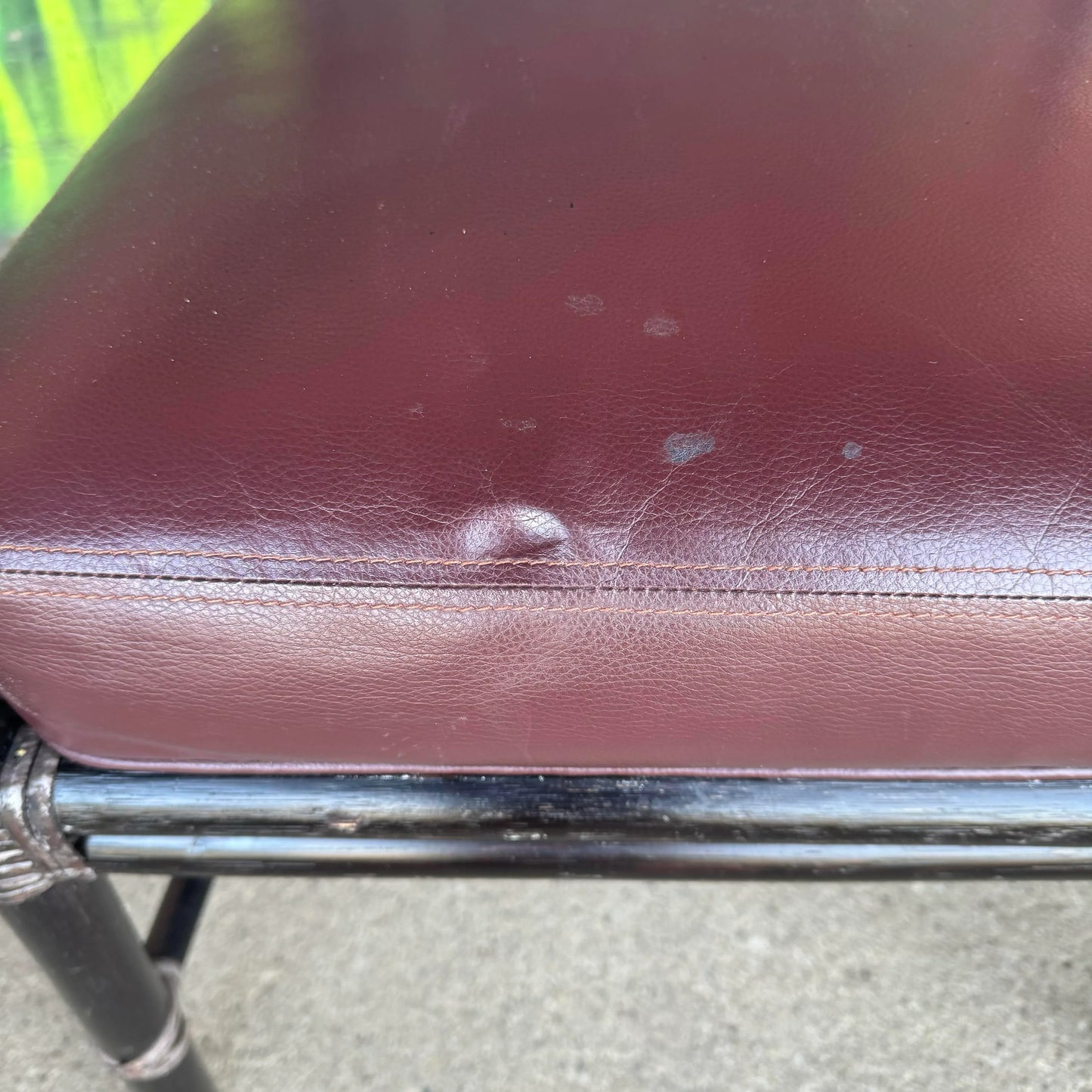 Set of 8 McGuire Furniture Co Ebonized Bamboo Rattan Dining Chairs