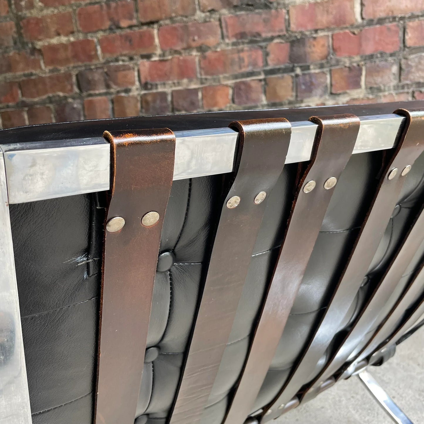 Charlton Chair Company Quality Made Barcelona Leather Chair Chrome