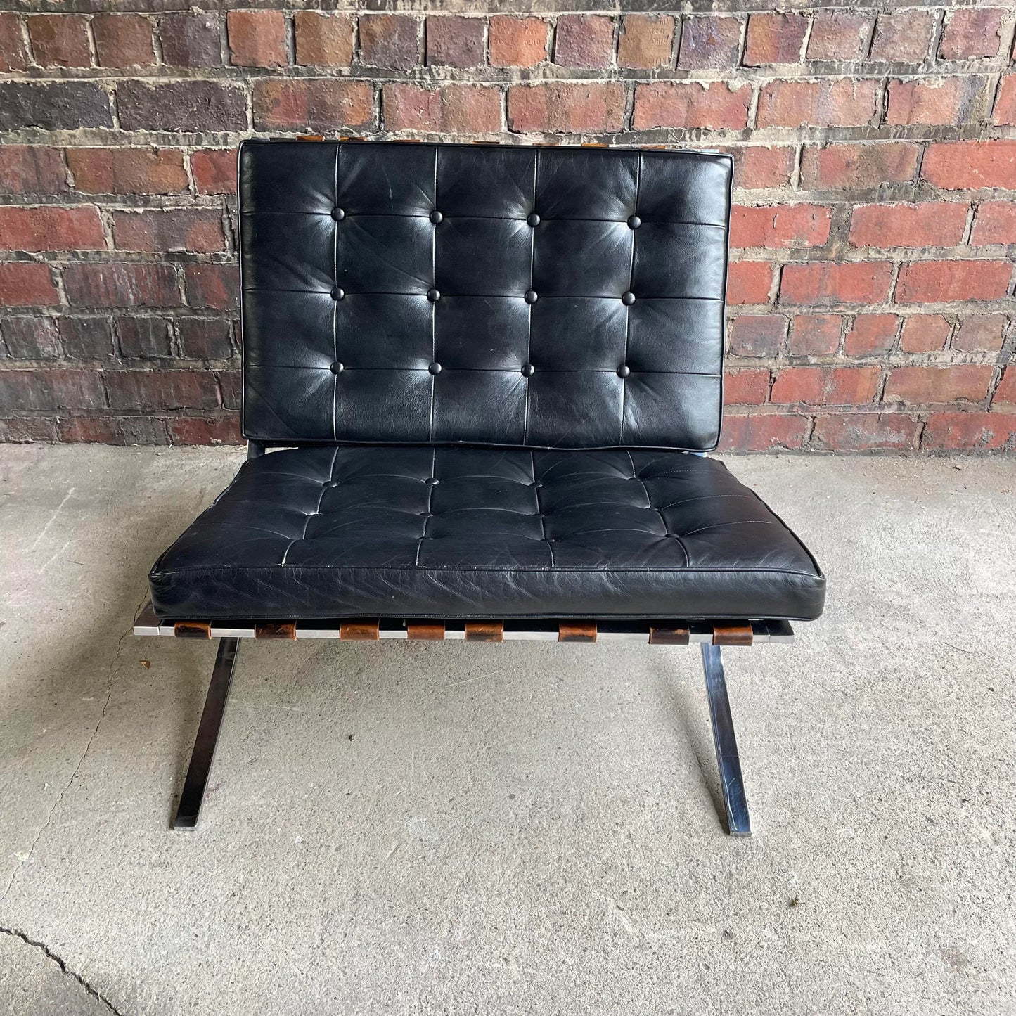 Charlton Chair Company Quality Made Barcelona Leather Chair Chrome