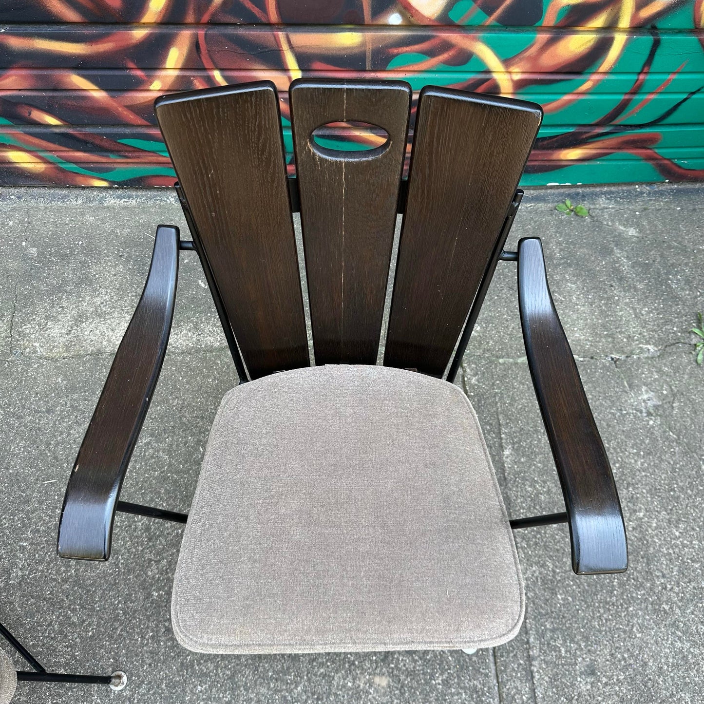 Richard McCarthy Wrought Iron and Oak Dining Set Mid-Century Modern