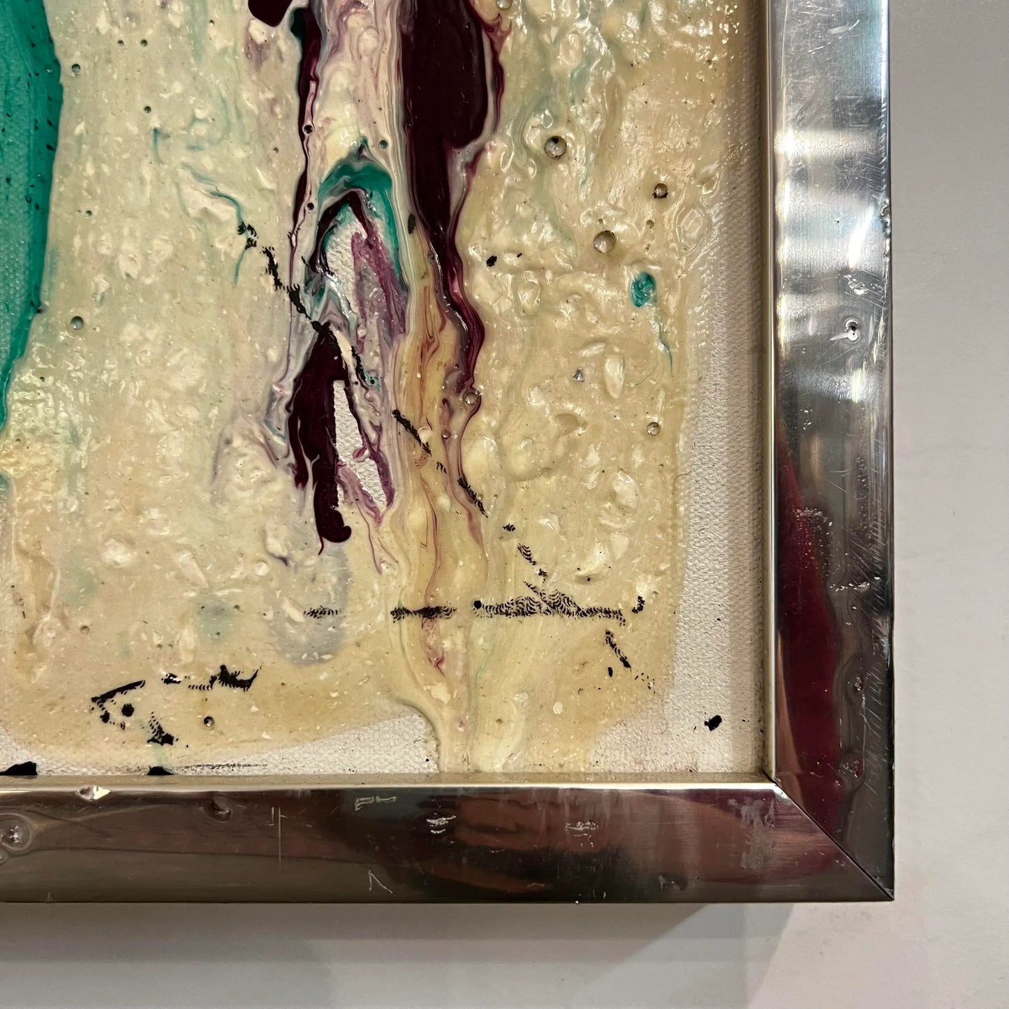 Purple and Green Abstract Painting Late Century