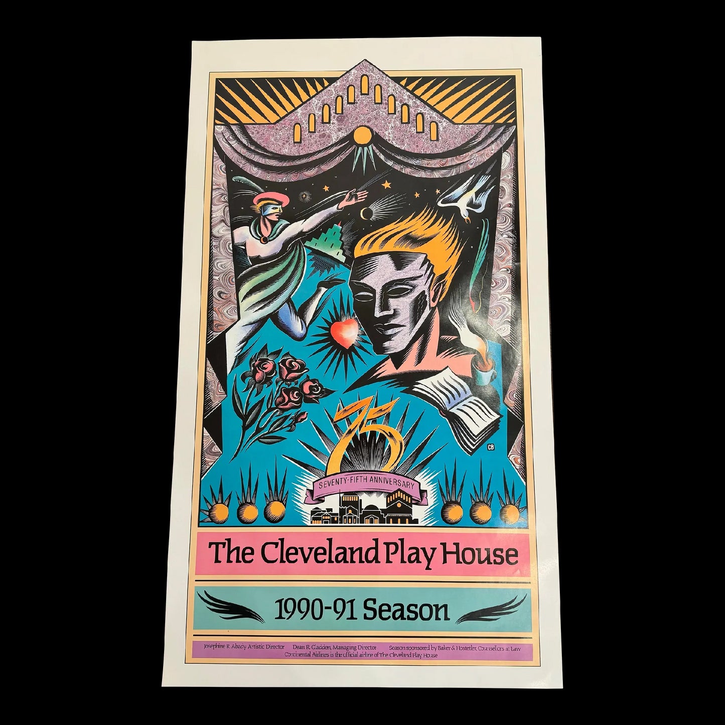 Cleveland Playhouse Theatre 1990-1991 Season Poster Art Deco 90’s