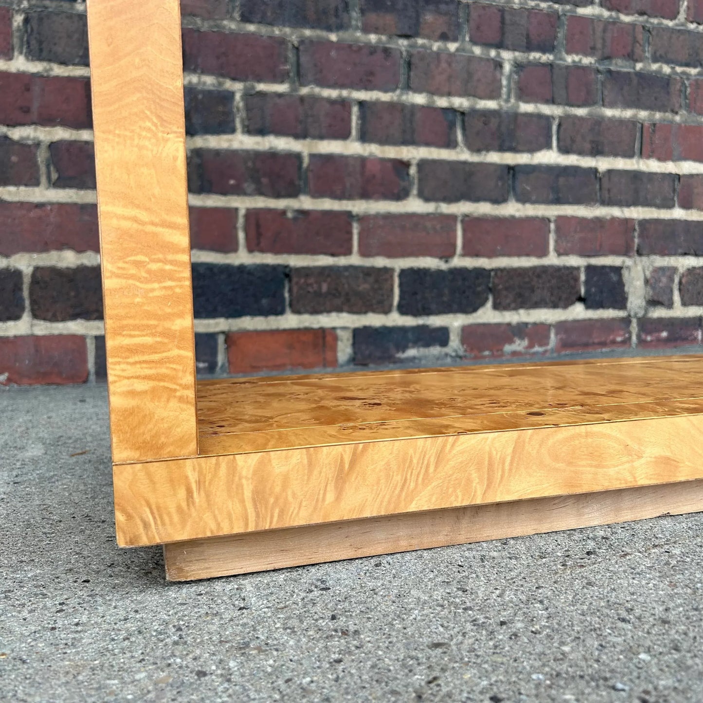 Burlwood and Cane Bookshelf Room Divider