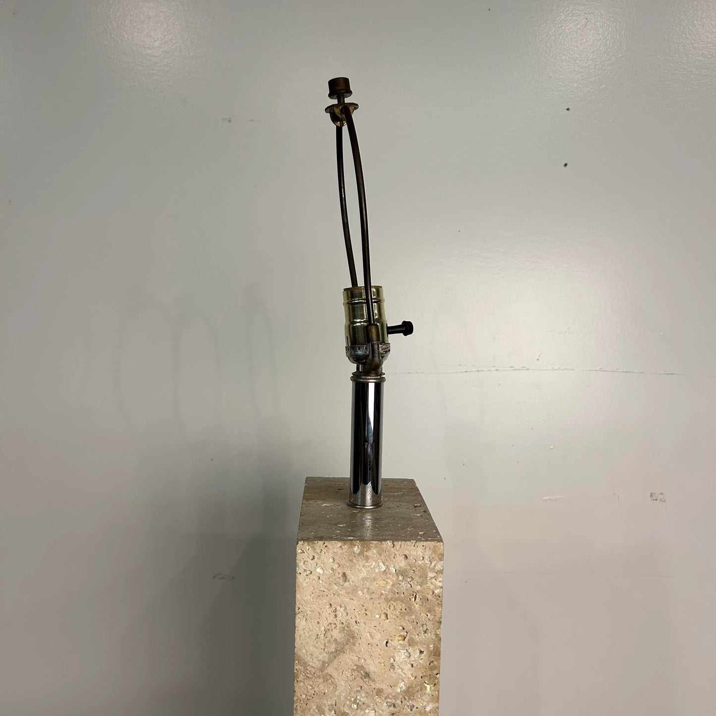 Robsjohn Gibbings Style Travertine Marble Table Lamp