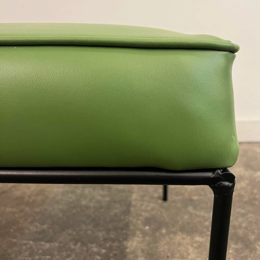 Paul McCobb Style Green Leatherette Ottoman