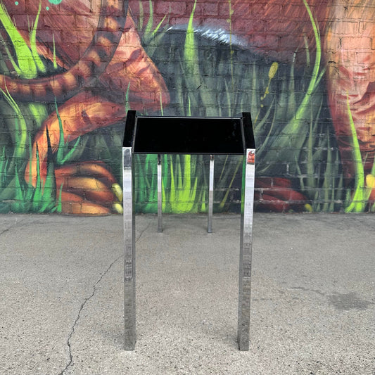 Chrome and Smoke Mirrored Console Table Style of Milo Baughman