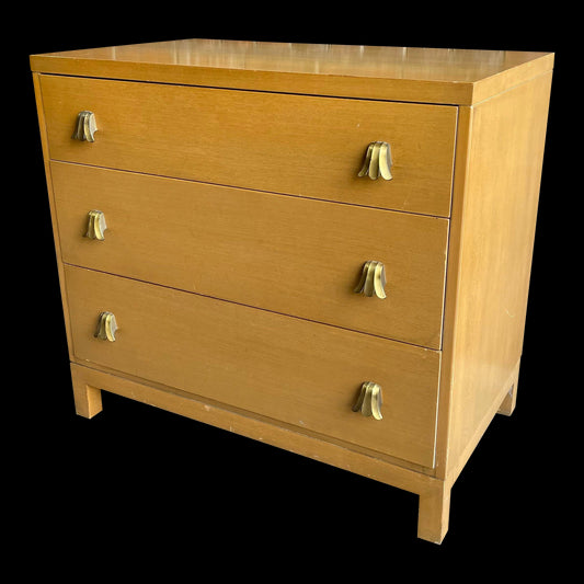 Mid Century Modern Widdicomb 3 Drawer Chest Cabinet With Brass Pulls