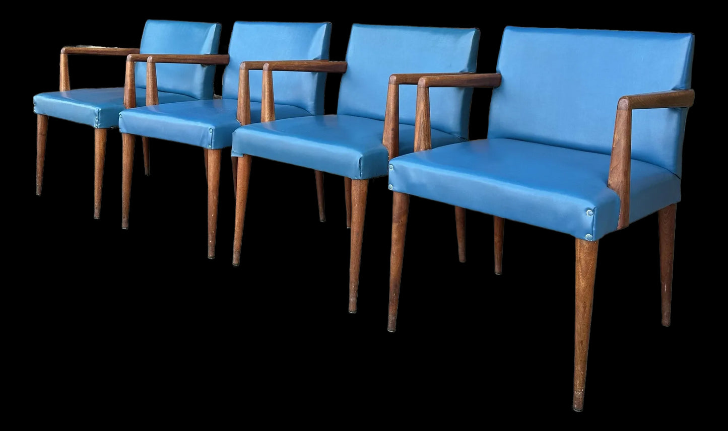 Mid-Century Modern Set of 4 Stow & Davis Arm Chairs Gibbings Style