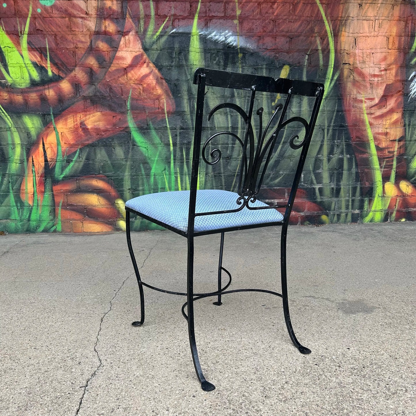 Mid 20th Century Salterini Abstract Floral Outdoor Dining Chair, Attributed