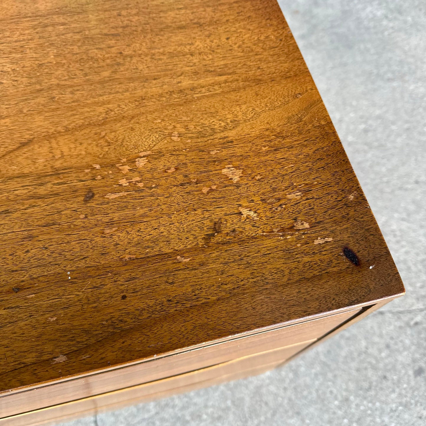 Mid Century Modern Wood Three-Drawer Nightstand