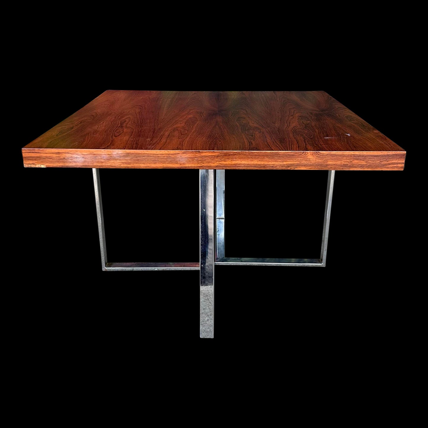 Milo Baughman for Thayer Coggin Rosewood and Chrome Side Table