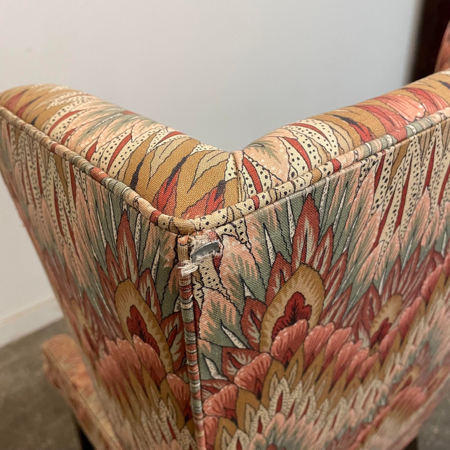 Mid Century Modern Tommi Parzinger Attributed Tall Wingback Chair