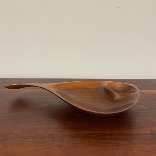 Mid-Century Modern Emil Milan Wooden Walnut Bowl