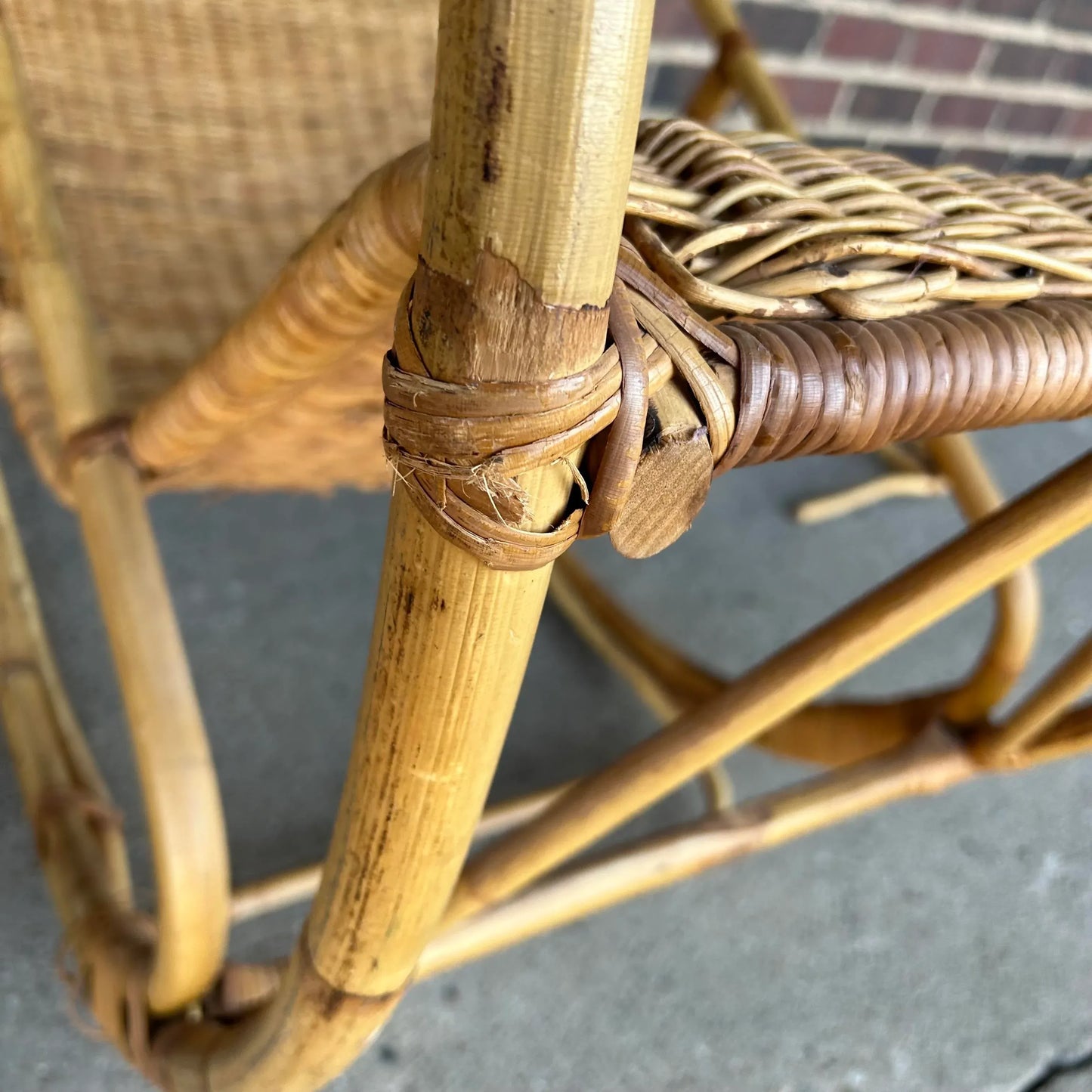 Franco Benttonica Dondolo Rattan Rocking Chair