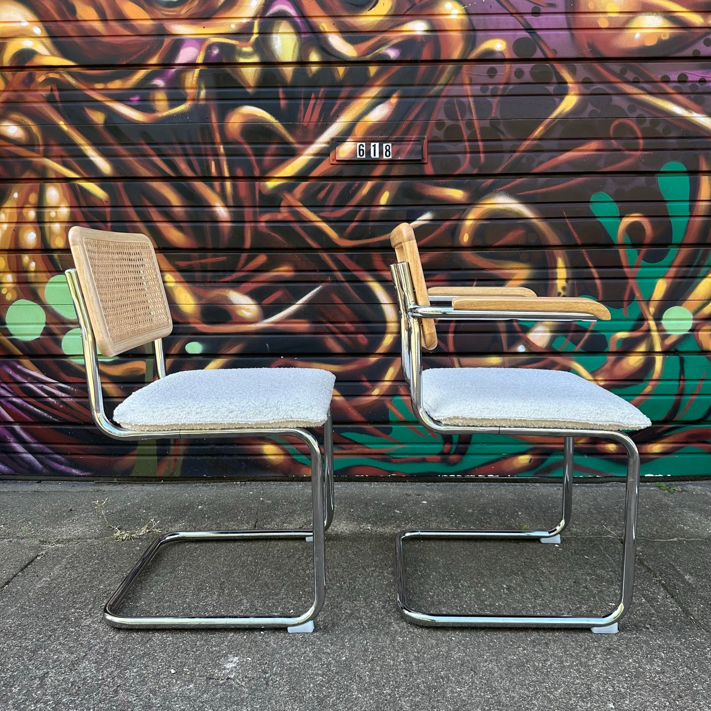 Set of 6 Marcel Breuer Cesca Style Dining Chairs