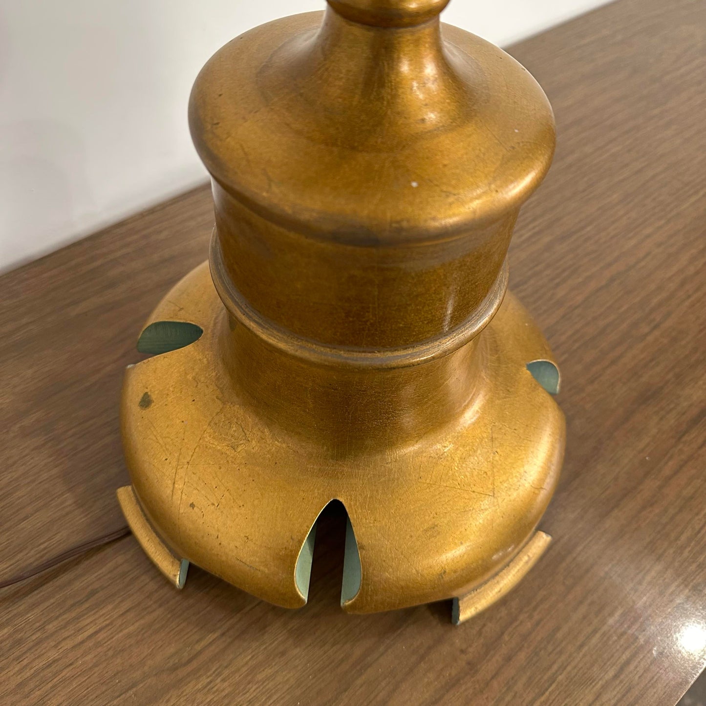 Vintage Italian Style Table Lamp Carved Giltwood Hollywood Regency