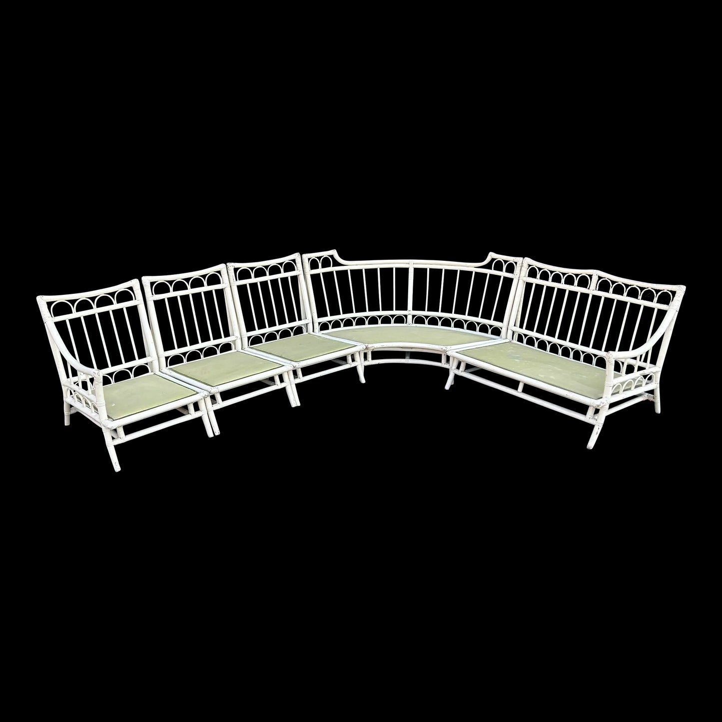 Vintage Tommi Parzinger and Henry Olko for Willow and Reed Rattan Bamboo Sectional