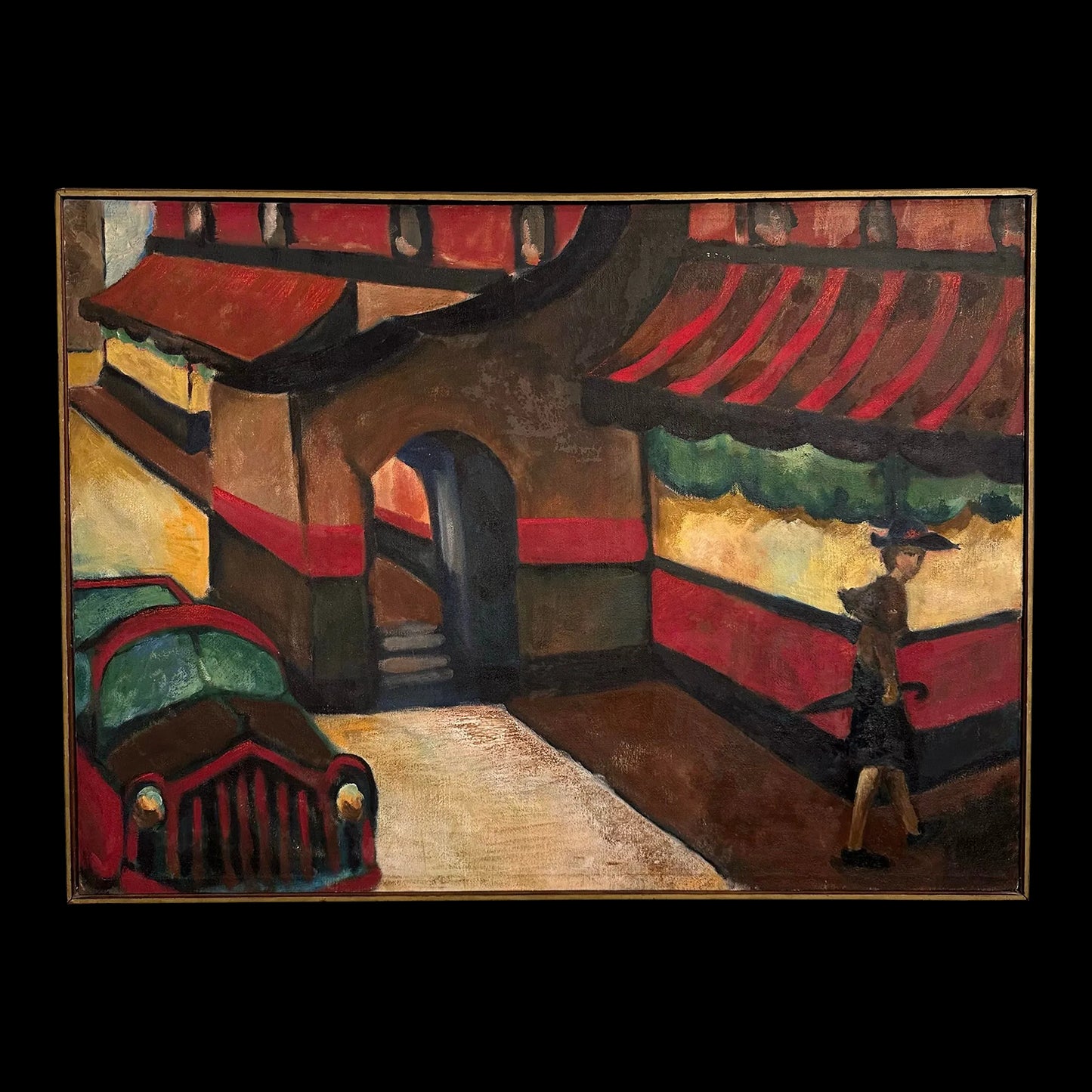 Street Scene Painting Marked Golder “Untitled”