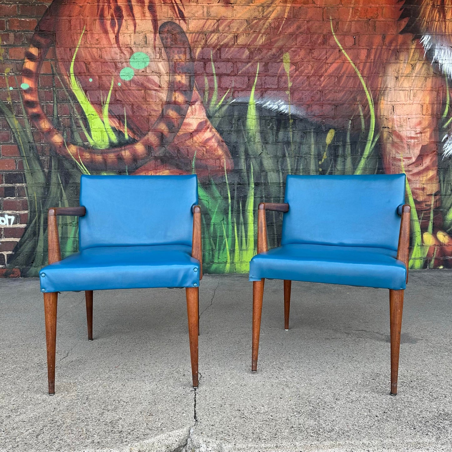 Mid-Century Modern Set of 4 Stow & Davis Arm Chairs Gibbings Style