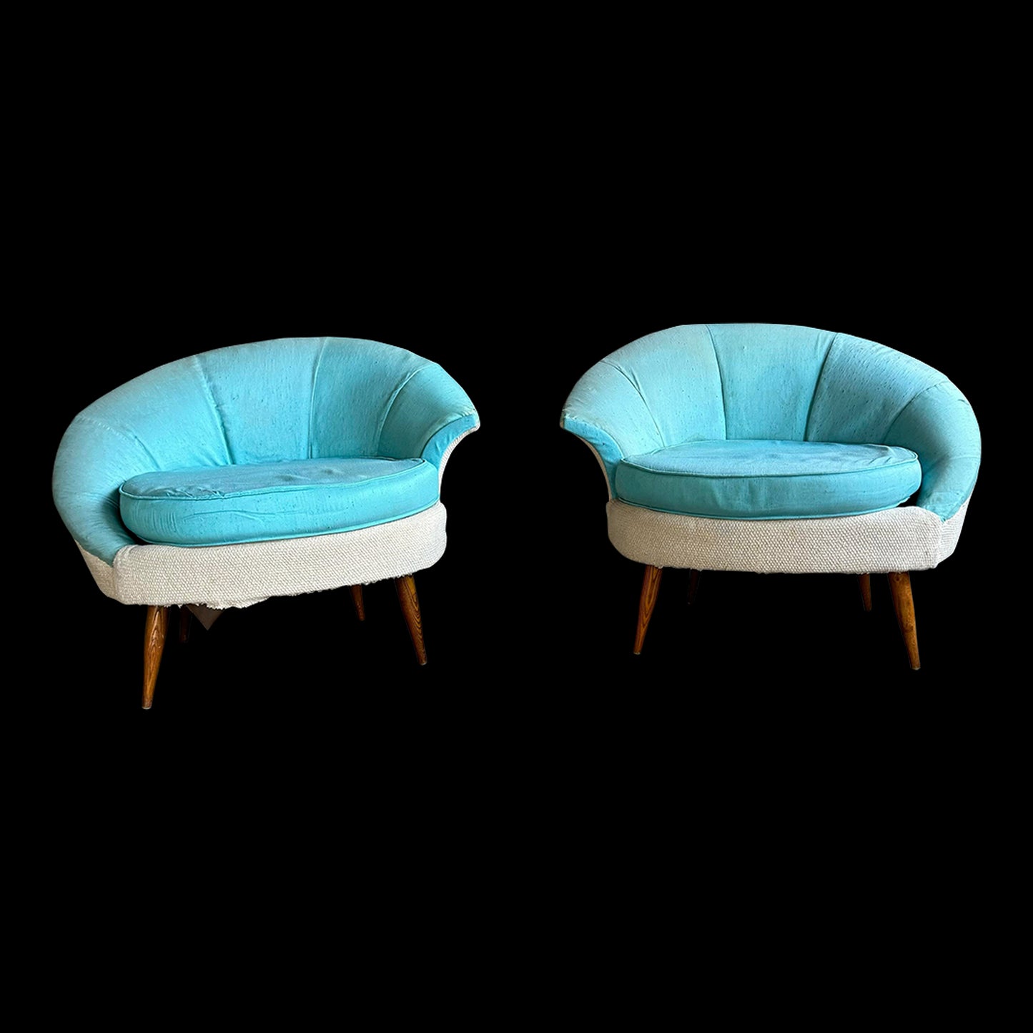 Pair of Asymmetrical Shell Chairs