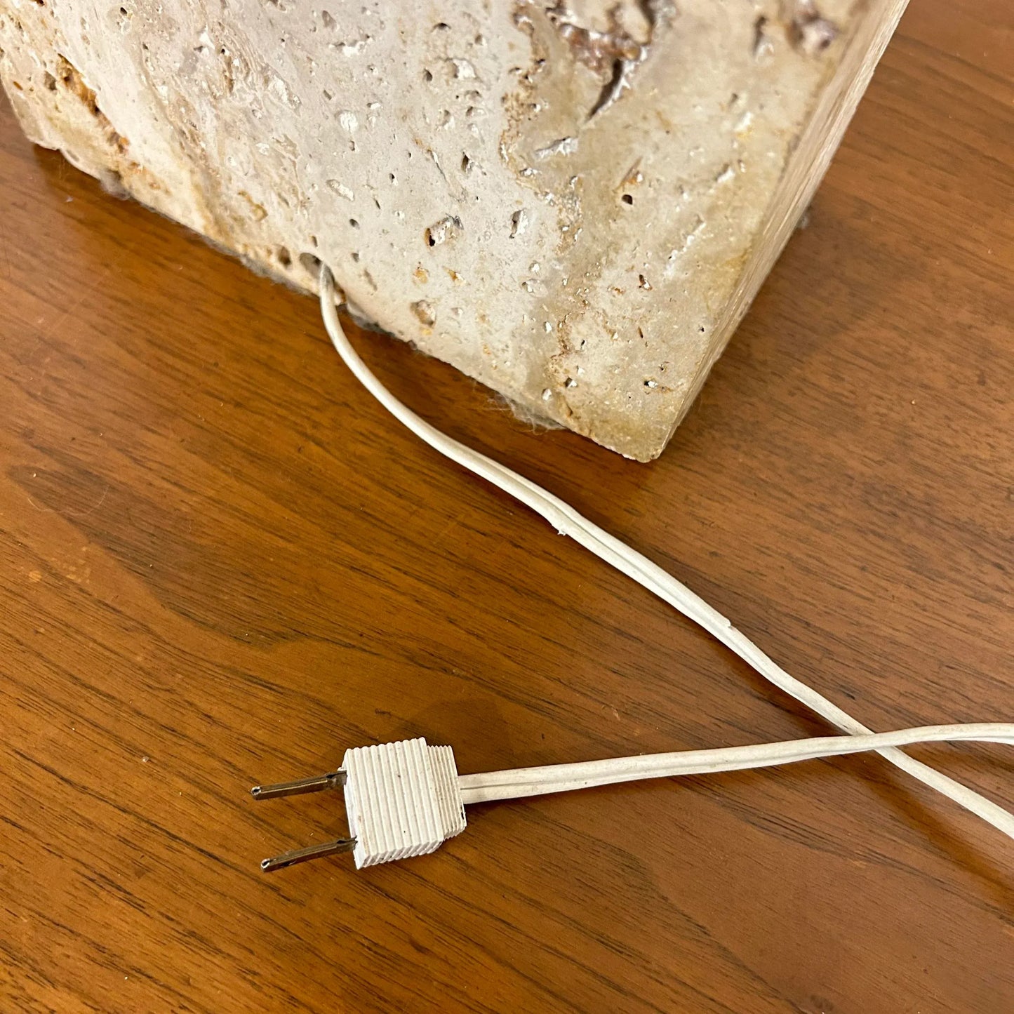 Robsjohn Gibbings Style Travertine Marble Table Lamp