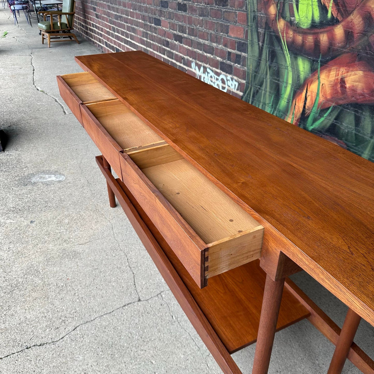 William Pahlmann Walnut Studio Console Table