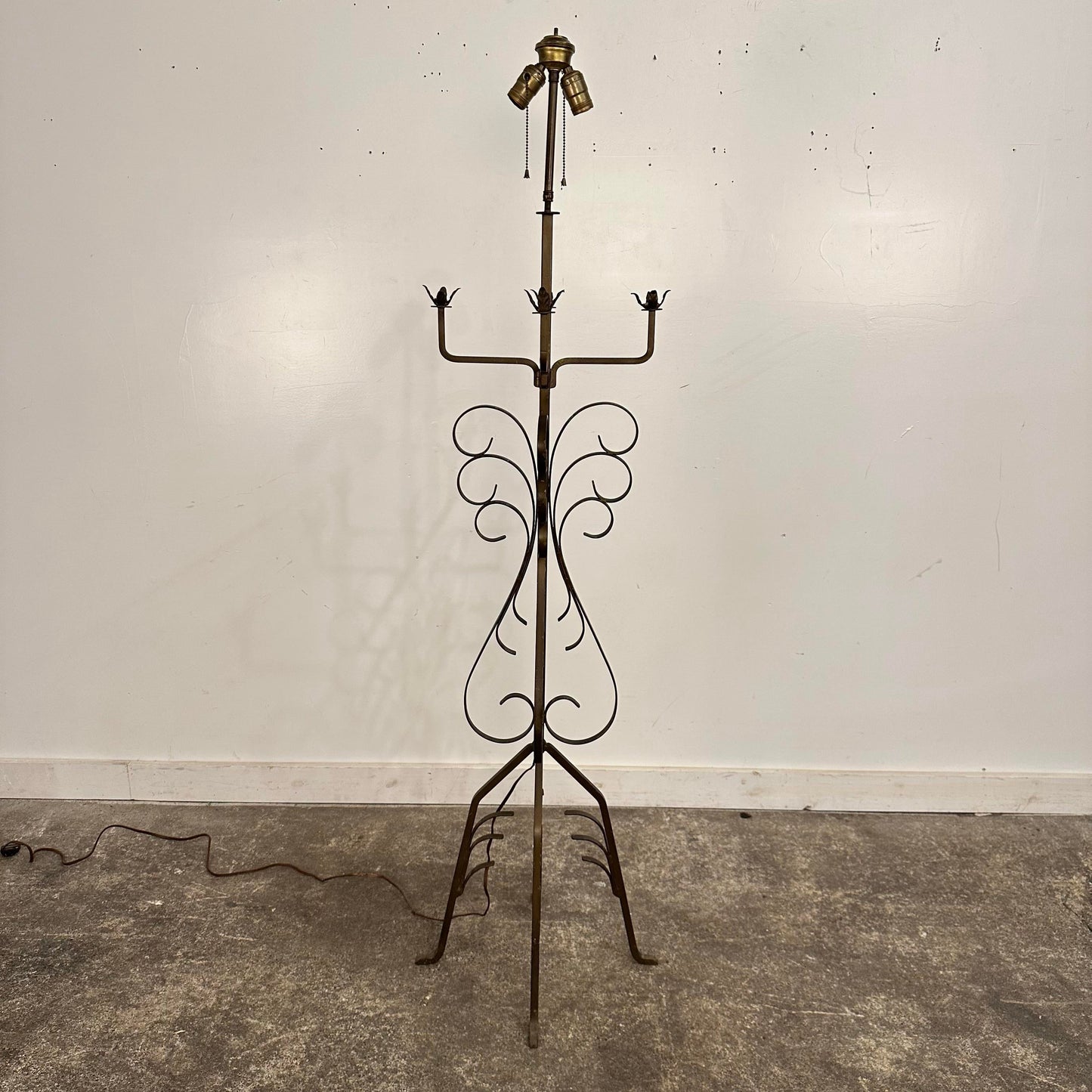 French Art Deco Wrought Iron Floor Lamp
