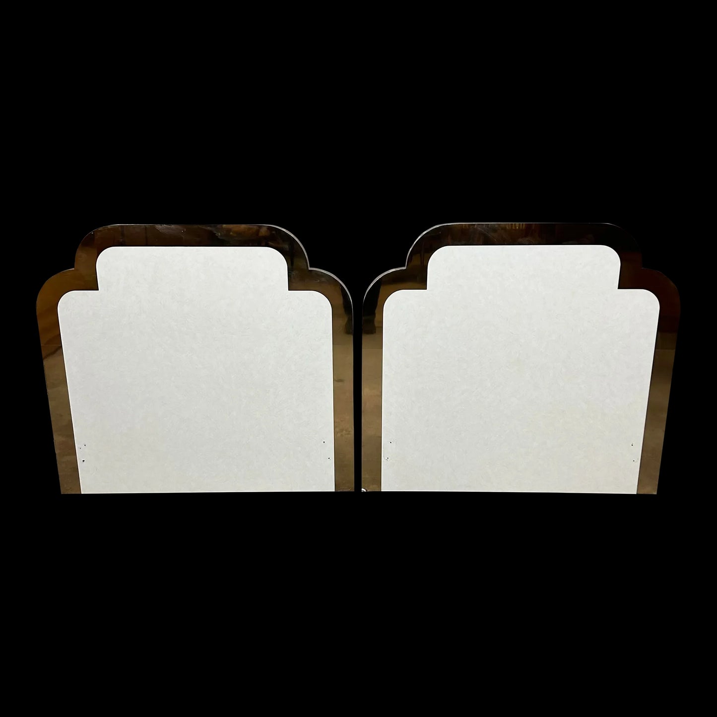 Pair of Twin Size Rose Gold Trim Headboards