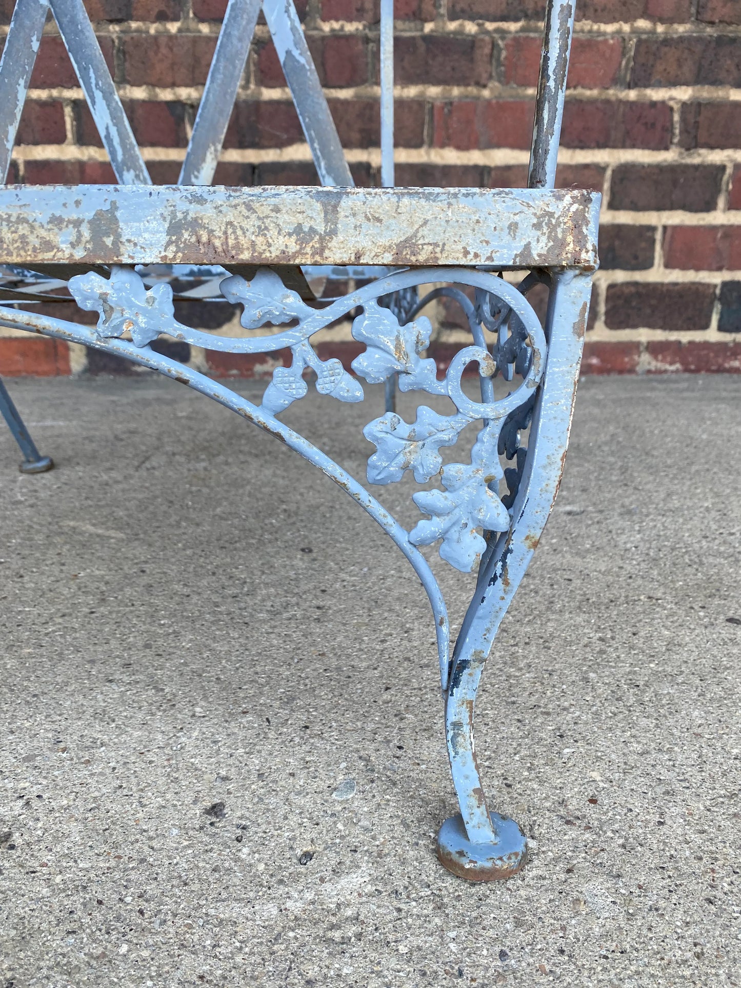 Mid Century Woodard Wrought Iron Outdoor Lounge Chair Early New Orleans Pattern