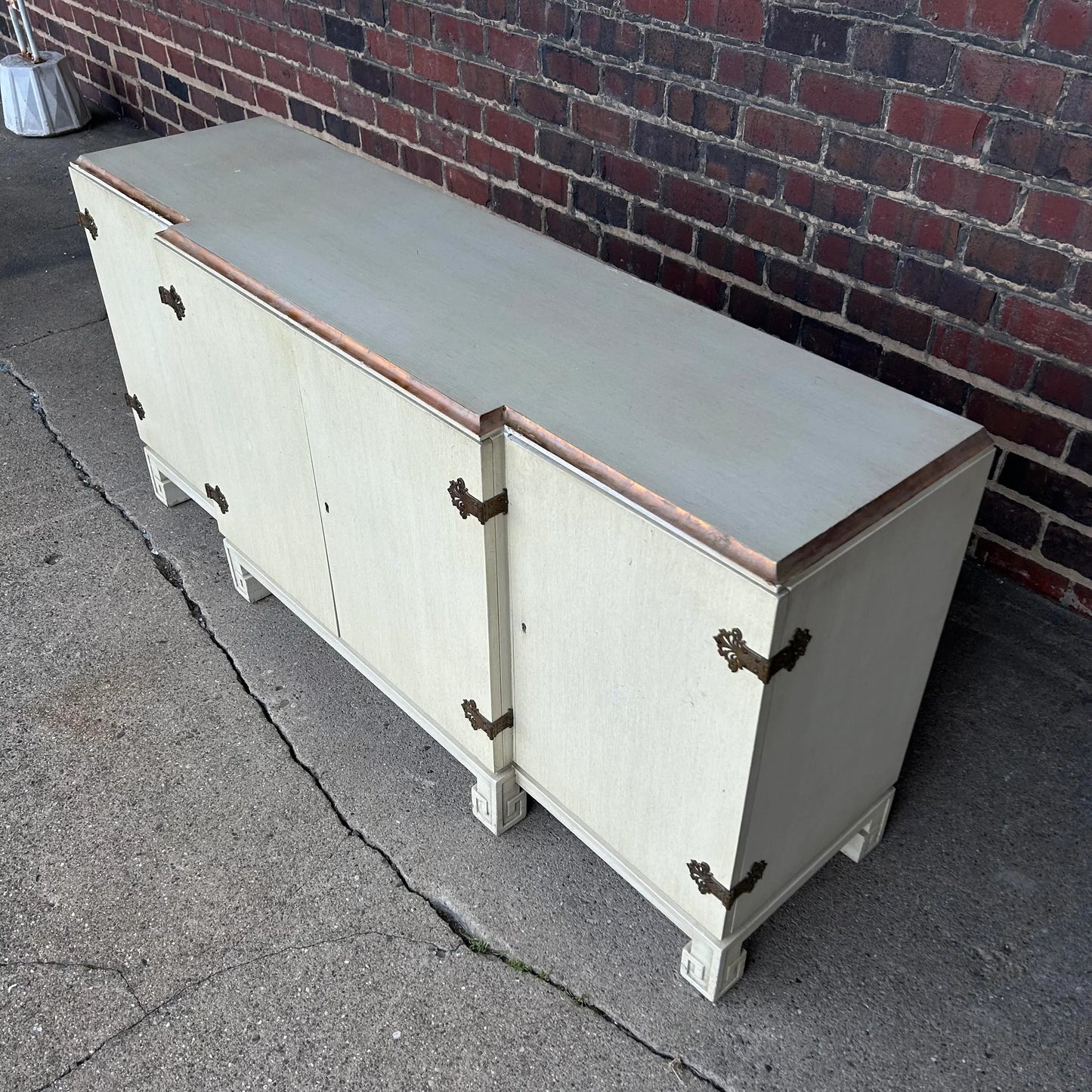 Modern Credenza With Greek Key Legs