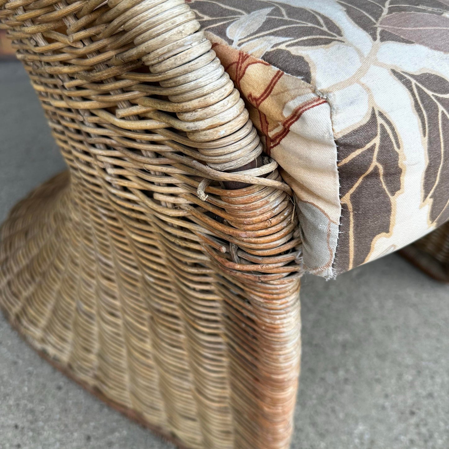 Mid-Century Modern Adrian Pearsall Comfort Designs Tall Rattan Wicker Peacock Chair